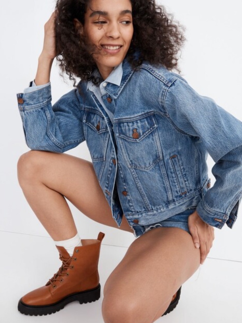 Madewell Cropped Trucker Jean Jacket in Size Small NWOT